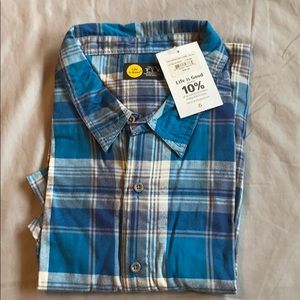 Life is Good Denim Blue LS Button Up Large